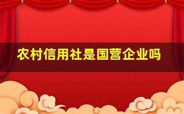 农村信用社是国营企业吗