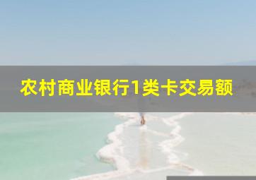 农村商业银行1类卡交易额