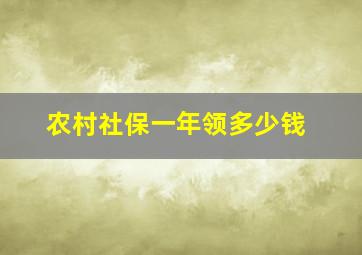 农村社保一年领多少钱