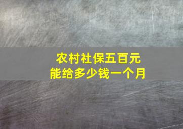 农村社保五百元能给多少钱一个月