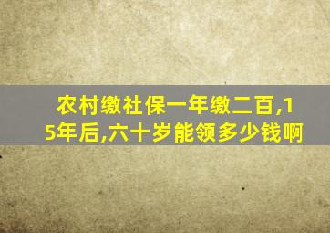 农村缴社保一年缴二百,15年后,六十岁能领多少钱啊