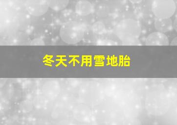 冬天不用雪地胎