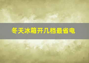 冬天冰箱开几档最省电