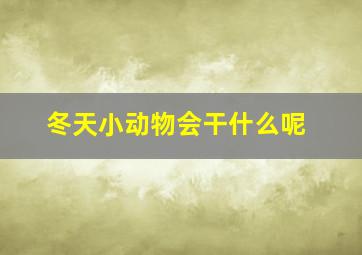 冬天小动物会干什么呢