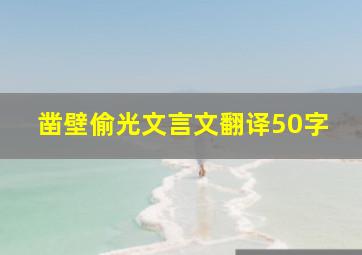 凿壁偷光文言文翻译50字