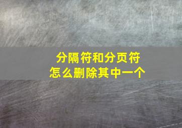 分隔符和分页符怎么删除其中一个