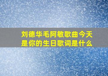 刘德华毛阿敏歌曲今天是你的生日歌词是什么