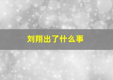 刘翔出了什么事