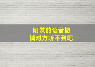 刚发的语音撤销对方听不到吧