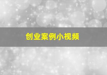 创业案例小视频