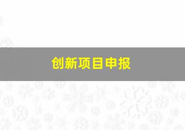 创新项目申报