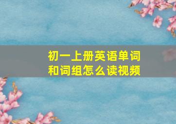 初一上册英语单词和词组怎么读视频