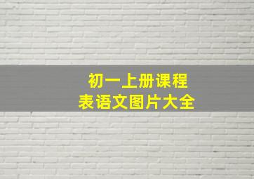 初一上册课程表语文图片大全