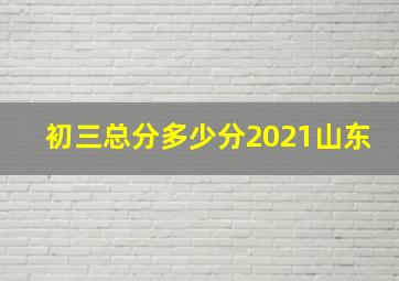 初三总分多少分2021山东