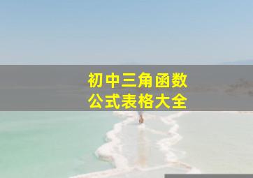 初中三角函数公式表格大全