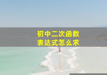 初中二次函数表达式怎么求