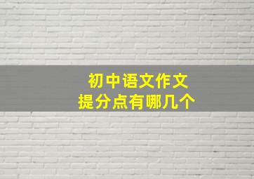 初中语文作文提分点有哪几个