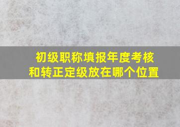 初级职称填报年度考核和转正定级放在哪个位置