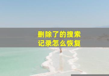 删除了的搜索记录怎么恢复