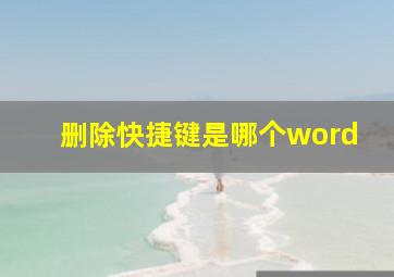 删除快捷键是哪个word