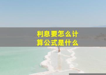 利息要怎么计算公式是什么