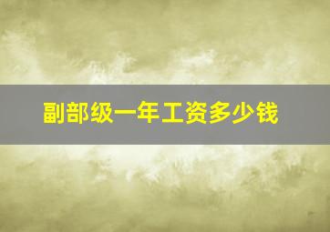 副部级一年工资多少钱