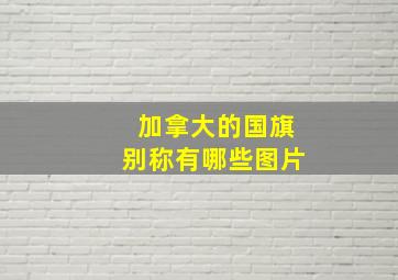 加拿大的国旗别称有哪些图片