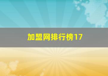 加盟网排行榜17