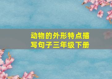 动物的外形特点描写句子三年级下册