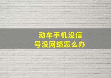 动车手机没信号没网络怎么办