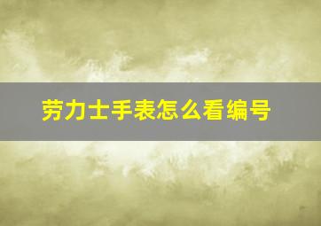 劳力士手表怎么看编号