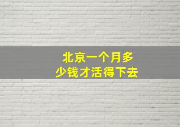 北京一个月多少钱才活得下去