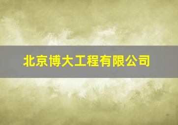 北京博大工程有限公司