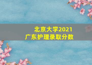 北京大学2021广东护理录取分数