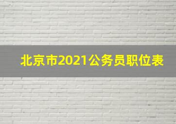 北京市2021公务员职位表