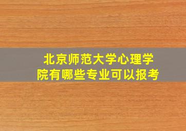 北京师范大学心理学院有哪些专业可以报考