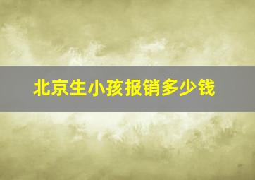 北京生小孩报销多少钱