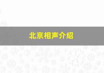 北京相声介绍