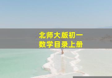 北师大版初一数学目录上册