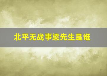 北平无战事梁先生是谁