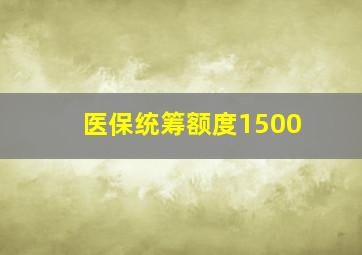 医保统筹额度1500