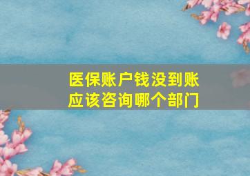 医保账户钱没到账应该咨询哪个部门