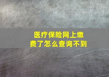 医疗保险网上缴费了怎么查询不到