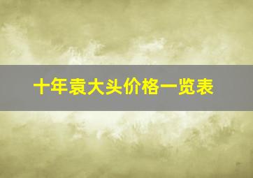 十年袁大头价格一览表