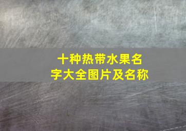 十种热带水果名字大全图片及名称