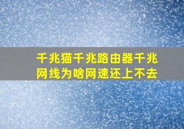 千兆猫千兆路由器千兆网线为啥网速还上不去