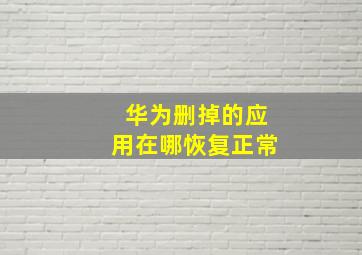 华为删掉的应用在哪恢复正常