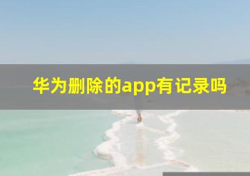 华为删除的app有记录吗