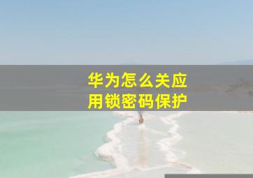 华为怎么关应用锁密码保护