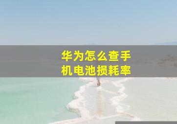 华为怎么查手机电池损耗率